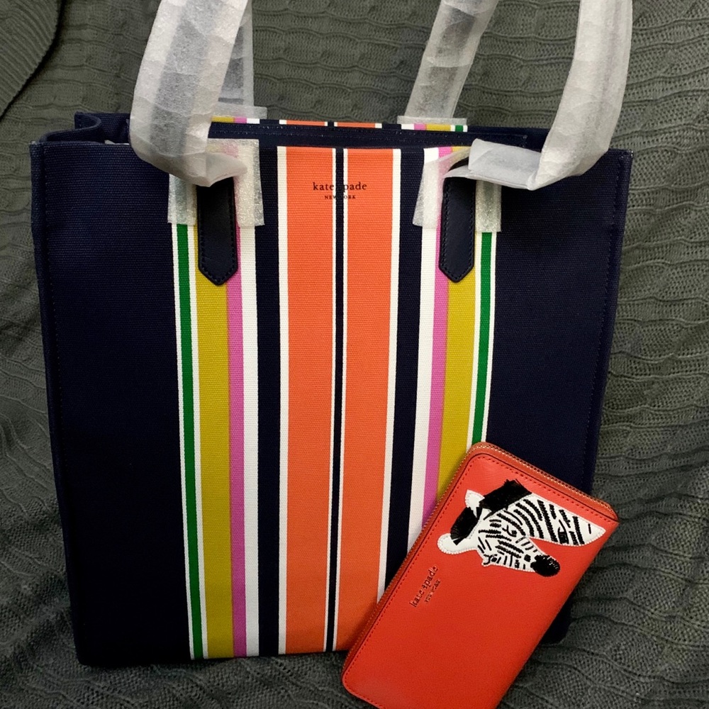 Kate Spade Multicolor Striped Tote